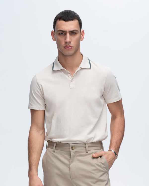 Atm Anthony Thomas Melillo CLASSIC JERSEY SHORT SLEEVE POLO WITH TIPPING