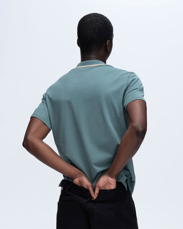 Atm Anthony Thomas Melillo CLASSIC JERSEY SHORT SLEEVE POLO WITH TIPPING