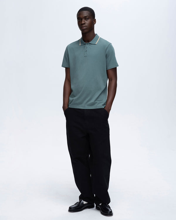 atm anthony thomas melillo CLASSIC JERSEY SHORT SLEEVE POLO WITH TIPPING