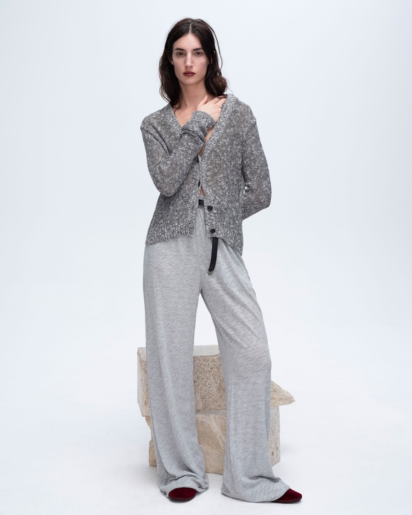 atm anthony thomas melillo COTTON BLEND RIB DETAIL CARDIGAN atm anthony thomas melillo COTTON BLEND RIB DETAIL CARDIGAN