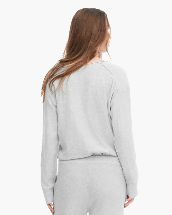 Atm Anthony Thomas Melillo COTTON CASHMERE BOXY V-NECK SWEATER