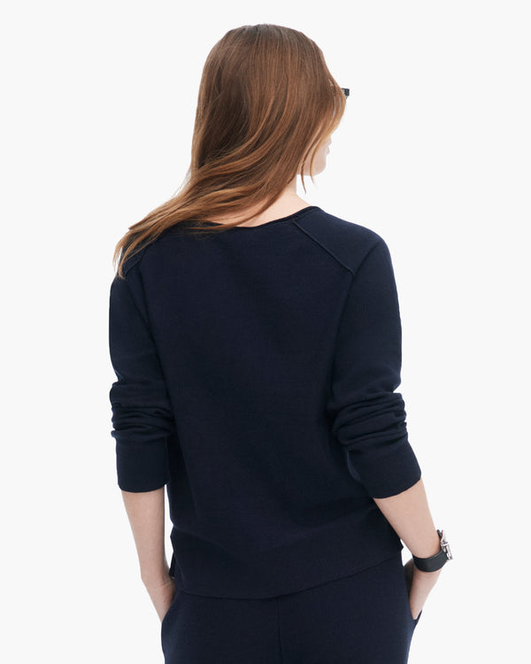 Atm Anthony Thomas Melillo COTTON CASHMERE BOXY V-NECK SWEATER