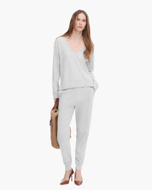 atm anthony thomas melillo COTTON CASHMERE BOXY V-NECK SWEATER