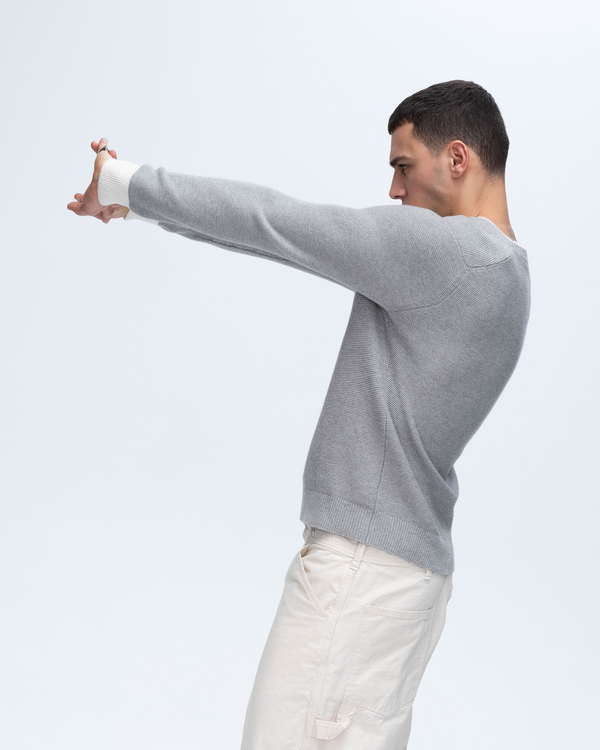 Atm Anthony Thomas Melillo COTTON CASHMERE COLORBLOCK CREW NECK SWEATER