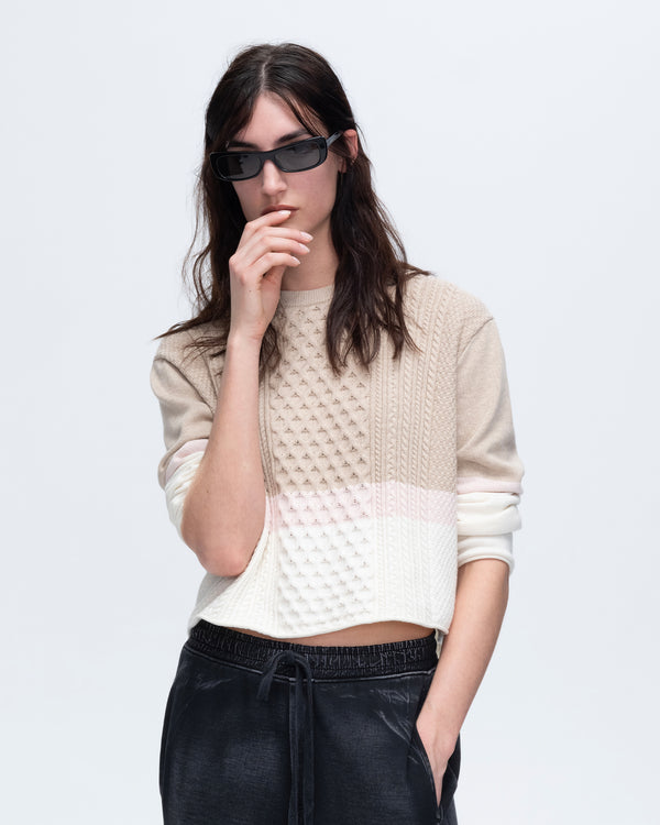 atm anthony thomas melillo COTTON CASHMERE COLORBLOCK CREW NECK SWEATER