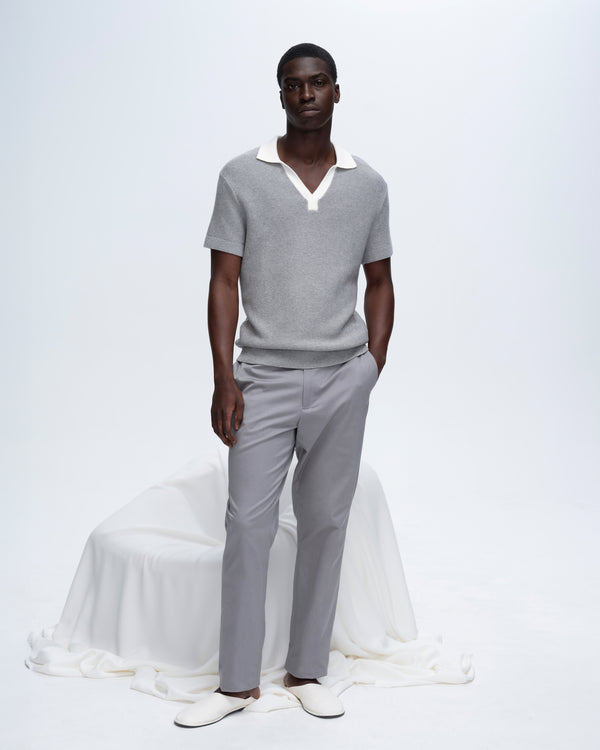 Atm Anthony Thomas Melillo COTTON CASHMERE COLORBLOCK SHORT SLEEVE POLO