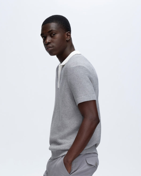 Atm Anthony Thomas Melillo COTTON CASHMERE COLORBLOCK SHORT SLEEVE POLO