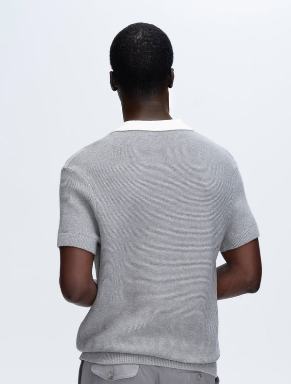 Atm Anthony Thomas Melillo COTTON CASHMERE COLORBLOCK SHORT SLEEVE POLO