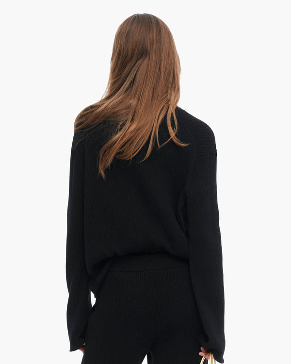 Atm Anthony Thomas Melillo COTTON CASHMERE RIBBED LONG SLEEVE CARDIGAN