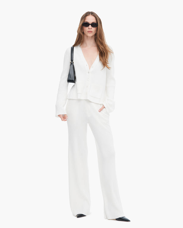 atm anthony thomas melillo COTTON CASHMERE RIBBED LONG SLEEVE CARDIGAN