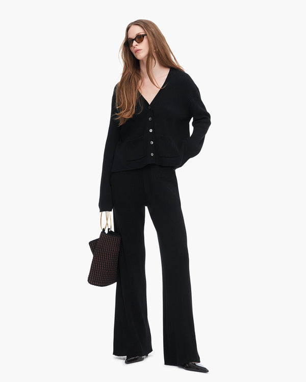 atm anthony thomas melillo COTTON CASHMERE RIBBED LONG SLEEVE CARDIGAN