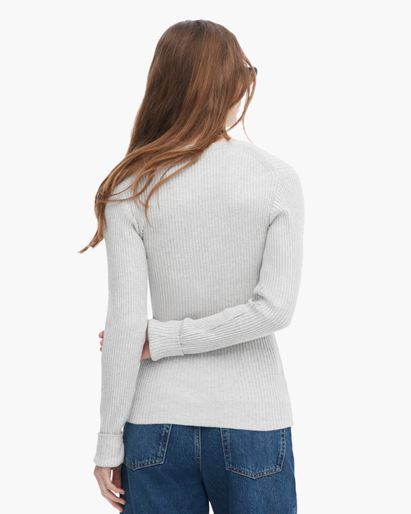 Atm Anthony Thomas Melillo COTTON CASHMERE RIBBED TRUMPLOY CARDIGAN
