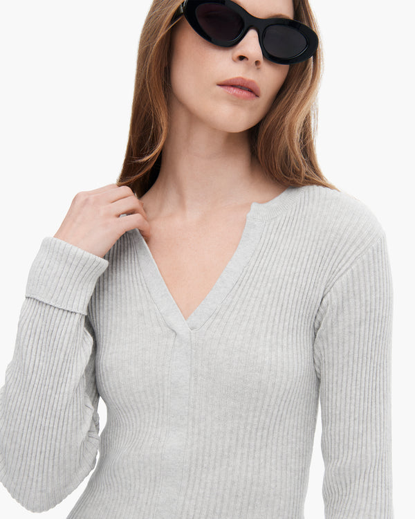 Atm Anthony Thomas Melillo COTTON CASHMERE RIBBED TRUMPLOY CARDIGAN