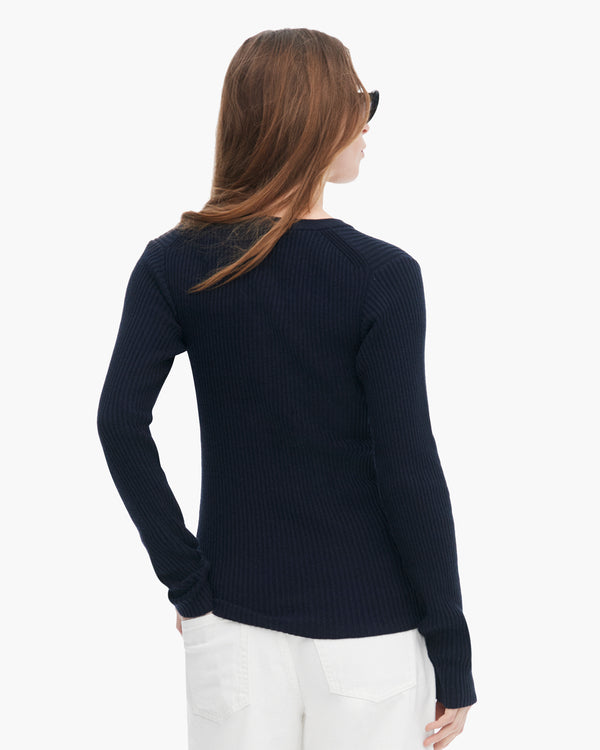 Atm Anthony Thomas Melillo COTTON CASHMERE RIBBED TRUMPLOY CARDIGAN