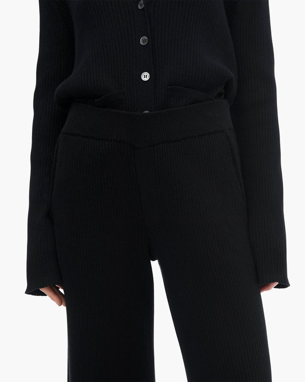Atm Anthony Thomas Melillo COTTON CASHMERE RIBBED WIDE LEG PULL ON PANT