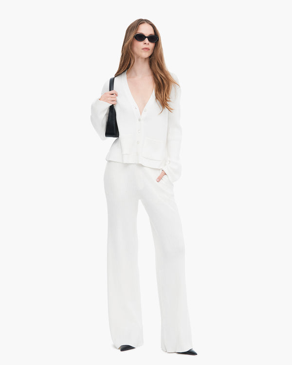 atm anthony thomas melillo COTTON CASHMERE RIBBED WIDE LEG PULL ON PANT