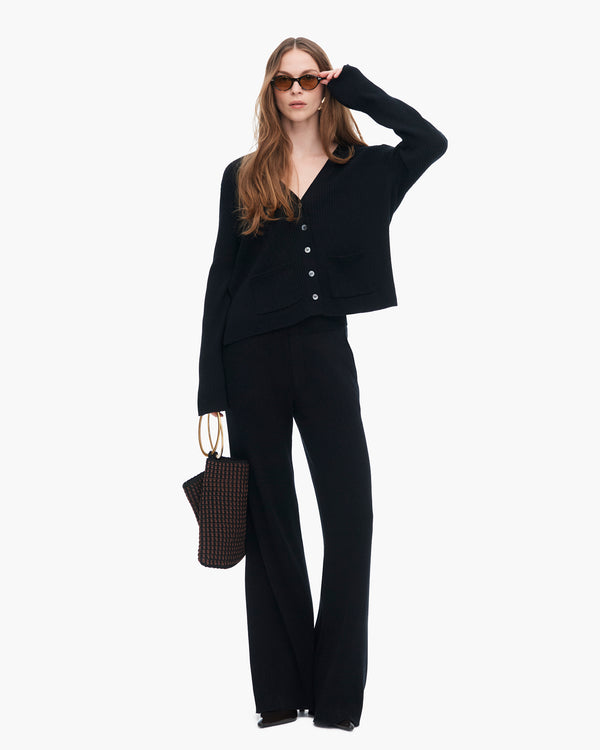 atm anthony thomas melillo COTTON CASHMERE RIBBED WIDE LEG PULL ON PANT