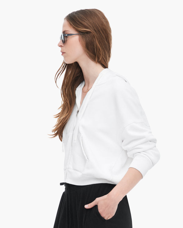 Atm Anthony Thomas Melillo FRENCH TERRY PIGMENT WASH ZIP-UP HOODIE