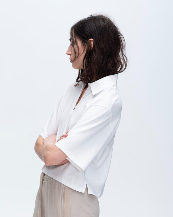 Atm Anthony Thomas Melillo HEAVYWEIGHT JERSEY MIXED MEDIA SHORT SLEEVE POLO VINTAGE WASH