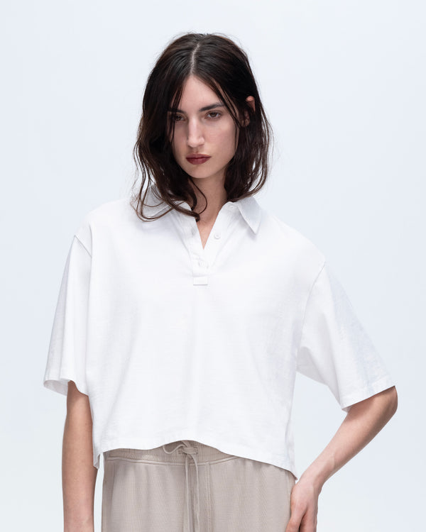 Atm Anthony Thomas Melillo HEAVYWEIGHT JERSEY MIXED MEDIA SHORT SLEEVE POLO VINTAGE WASH