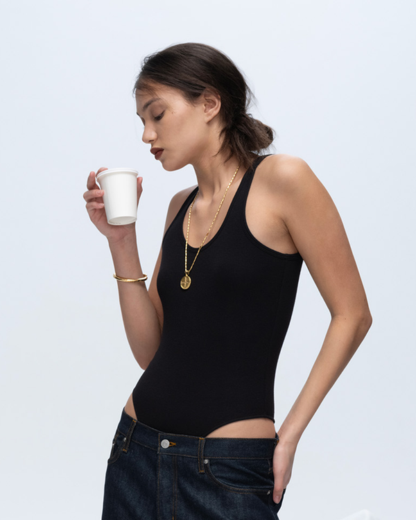 Atm Anthony Thomas Melillo MODAL RIB DEEP-V TANK BODYSUIT