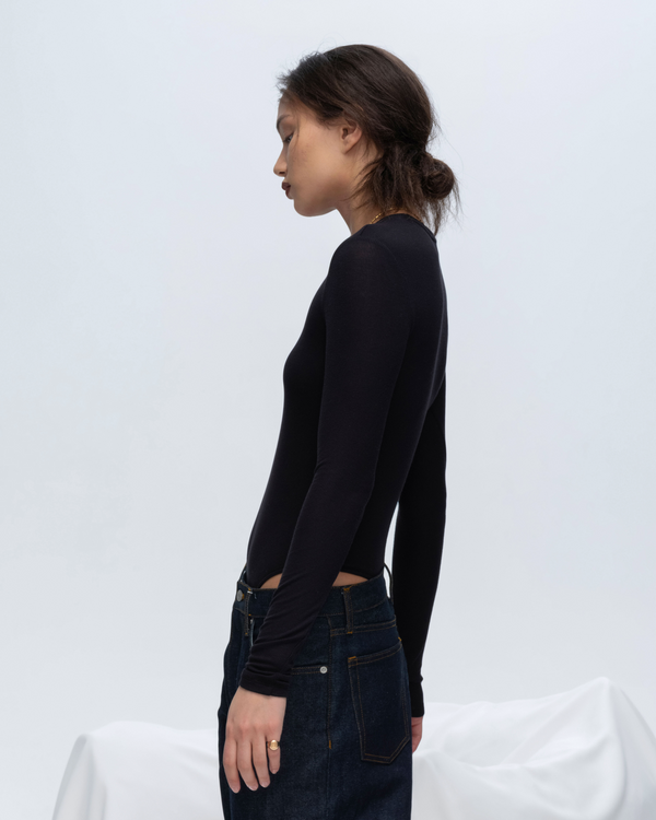 Atm Anthony Thomas Melillo MODAL RIB LONG SLEEVE BODYSUIT