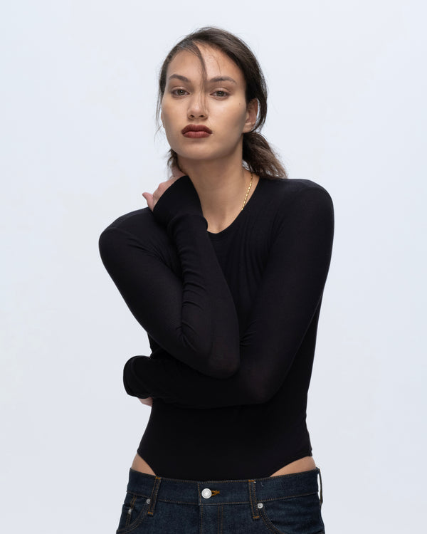 Atm Anthony Thomas Melillo MODAL RIB LONG SLEEVE BODYSUIT