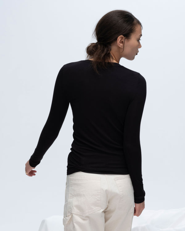 Atm Anthony Thomas Melillo MODAL RIB LONG SLEEVE V-NECK TEE