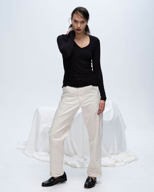 atm anthony thomas melillo MODAL RIB LONG SLEEVE V-NECK TEE