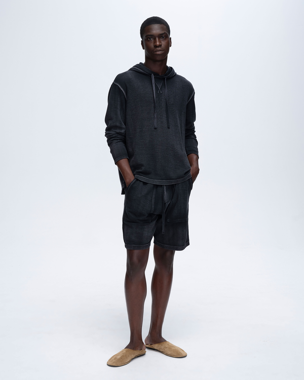 Atm Anthony Thomas Melillo PIQUE LONG SLEEVE HOODIE PIGMENT WASH