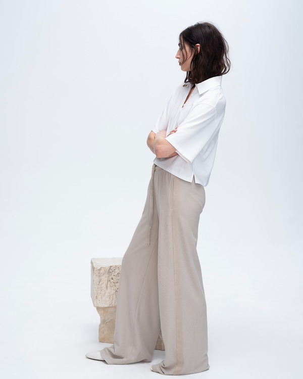 Atm Anthony Thomas Melillo PIQUE MIXED MEDIA WIDE LEG PANTS