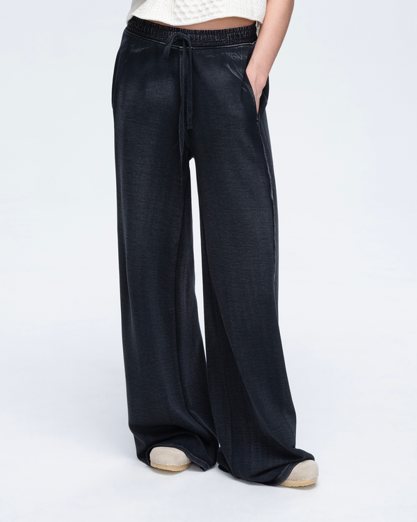 atm anthony thomas melillo PIQUE MIXED MEDIA WIDE LEG PANTS