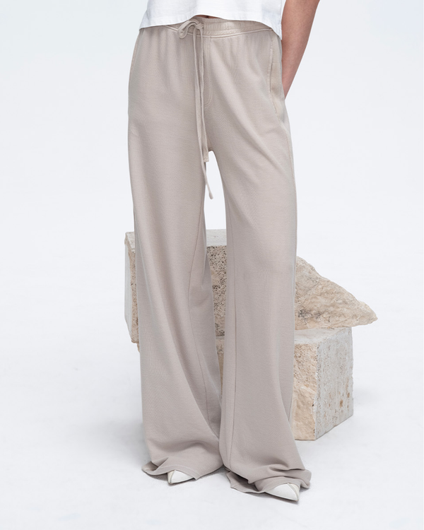 atm anthony thomas melillo PIQUE MIXED MEDIA WIDE LEG PANTS