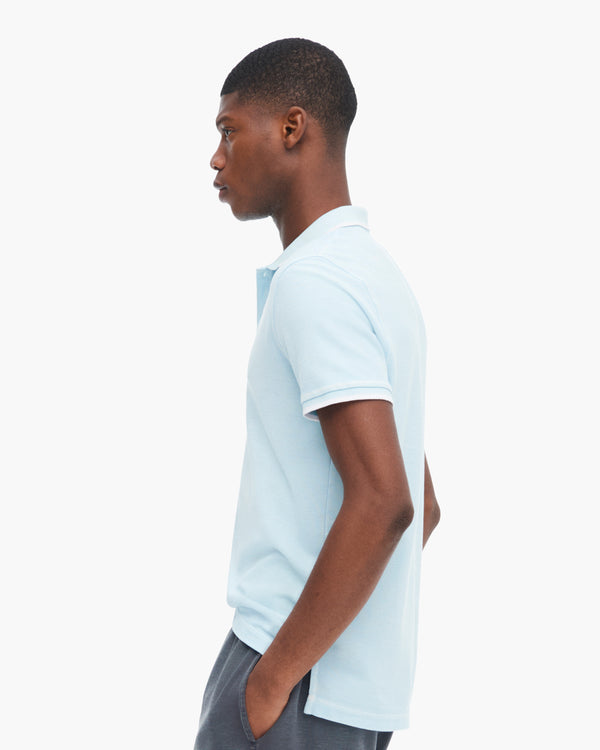 Atm Anthony Thomas Melillo PIQUE PIGMENT WASH SHORT SLEEVE POLO WITH TIPPING