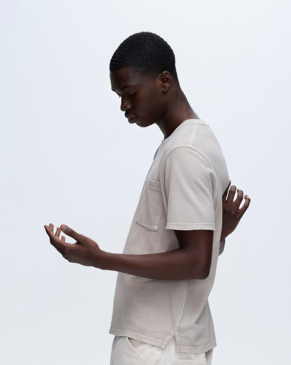 Atm Anthony Thomas Melillo PIQUE SHORT SLEEVE CREW NECK POCKET TEE PIGMENT WASH