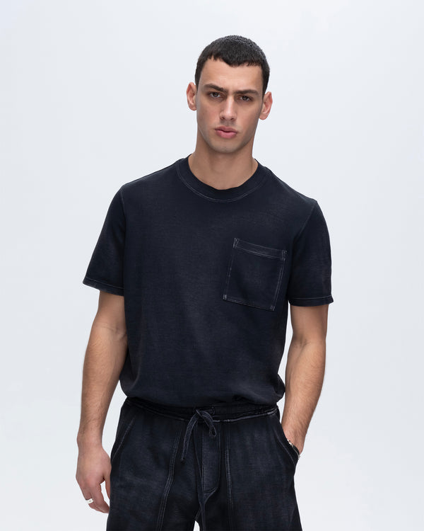 atm anthony thomas melillo PIQUE SHORT SLEEVE CREW NECK POCKET TEE PIGMENT WASH