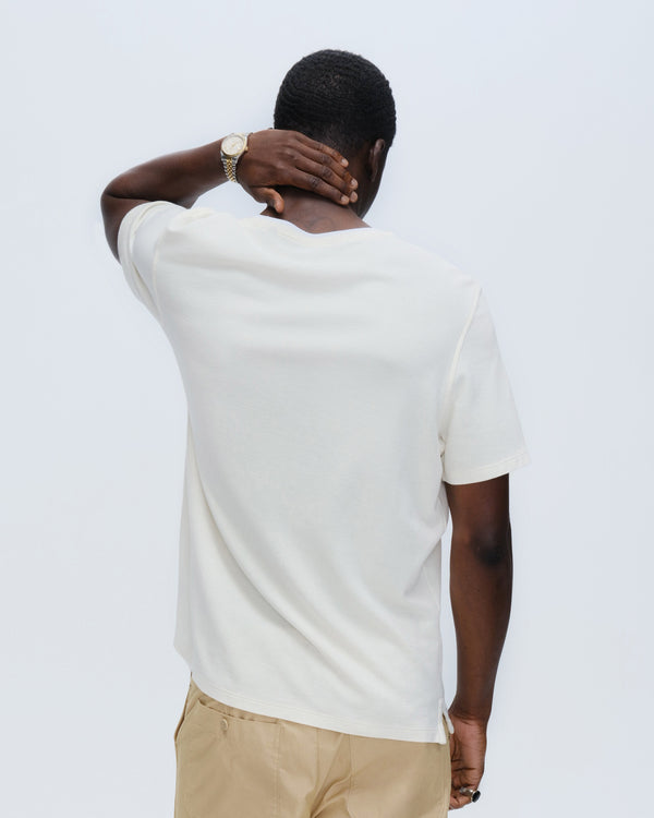 Atm Anthony Thomas Melillo PIQUE SHORT SLEEVE CREW NECK POCKET TEE WITH TIPPING