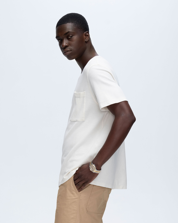 Atm Anthony Thomas Melillo PIQUE SHORT SLEEVE CREW NECK POCKET TEE WITH TIPPING