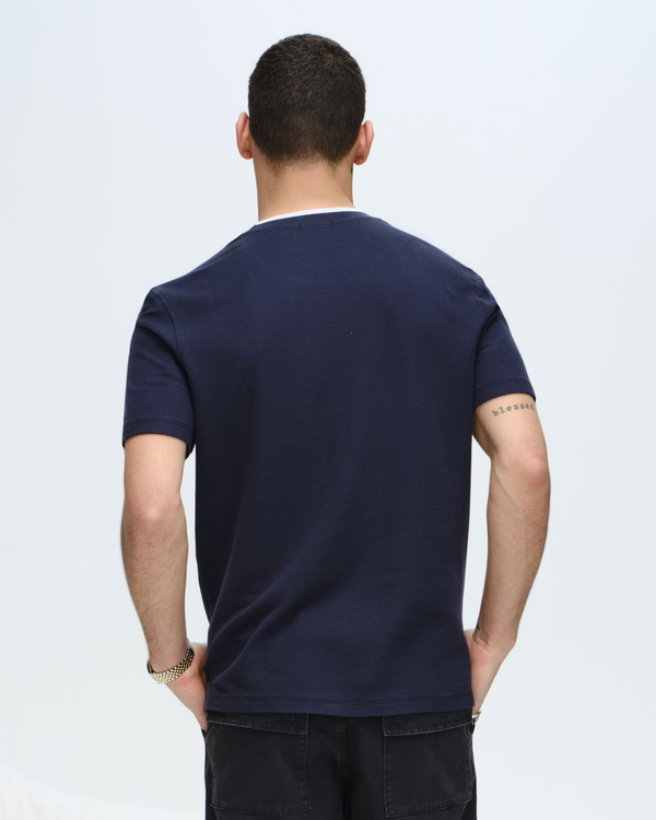 Atm Anthony Thomas Melillo PIQUE SHORT SLEEVE CREW NECK POCKET TEE WITH TIPPING