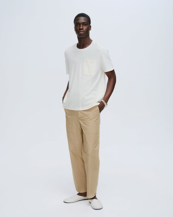 atm anthony thomas melillo PIQUE SHORT SLEEVE CREW NECK POCKET TEE WITH TIPPING