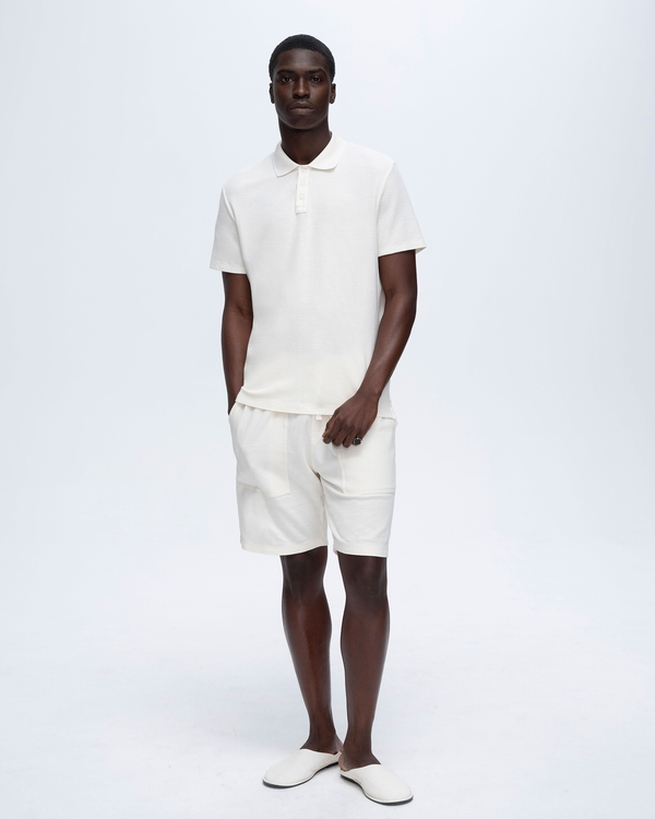 atm anthony thomas melillo PIQUE SHORT SLEEVE POLO WITH TIPPING