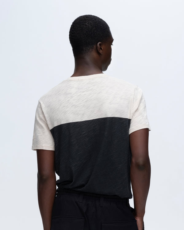 Atm Anthony Thomas Melillo SLUB JERSEY COLORBLOCKED SHORT SLEEVE CREW NECK TEE