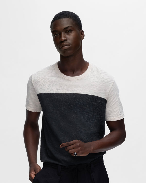Atm Anthony Thomas Melillo SLUB JERSEY COLORBLOCKED SHORT SLEEVE CREW NECK TEE