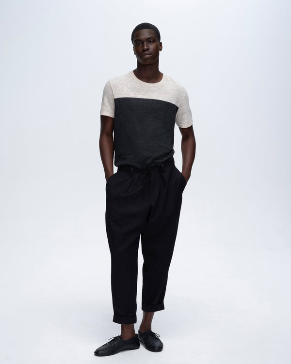 atm anthony thomas melillo SLUB JERSEY COLORBLOCKED SHORT SLEEVE CREW NECK TEE