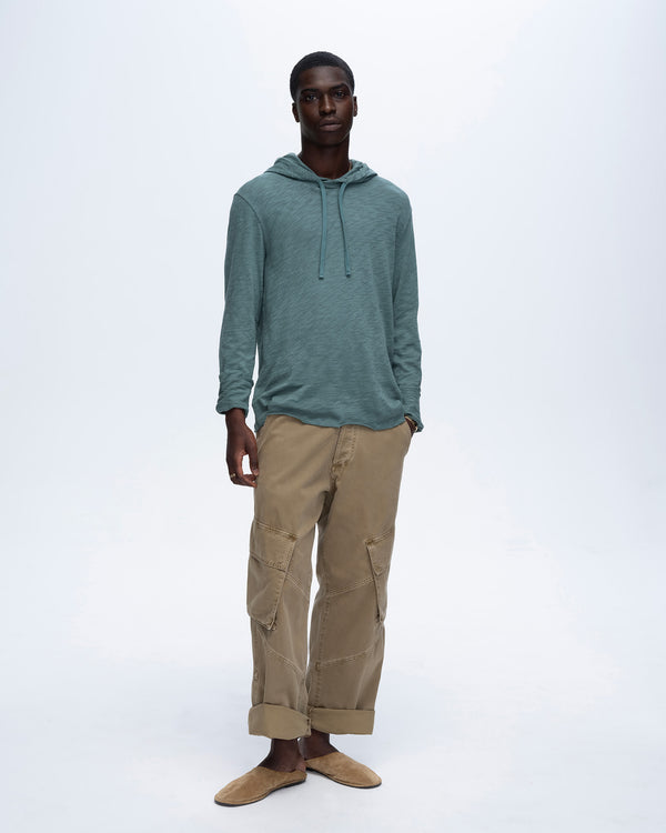 atm anthony thomas melillo SLUB JERSEY LONG SLEEVE DESTROYED HOODIE