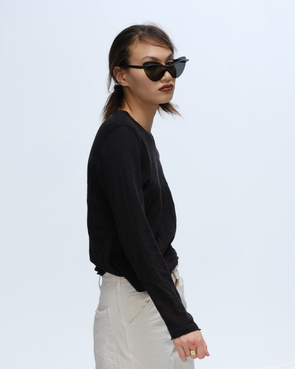 Atm Anthony Thomas Melillo SLUB JERSEY LONG SLEEVE DESTROYED WASH CROP TEE