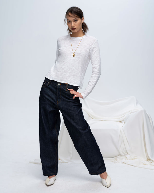 atm anthony thomas melillo SLUB JERSEY LONG SLEEVE DESTROYED WASH CROP TEE