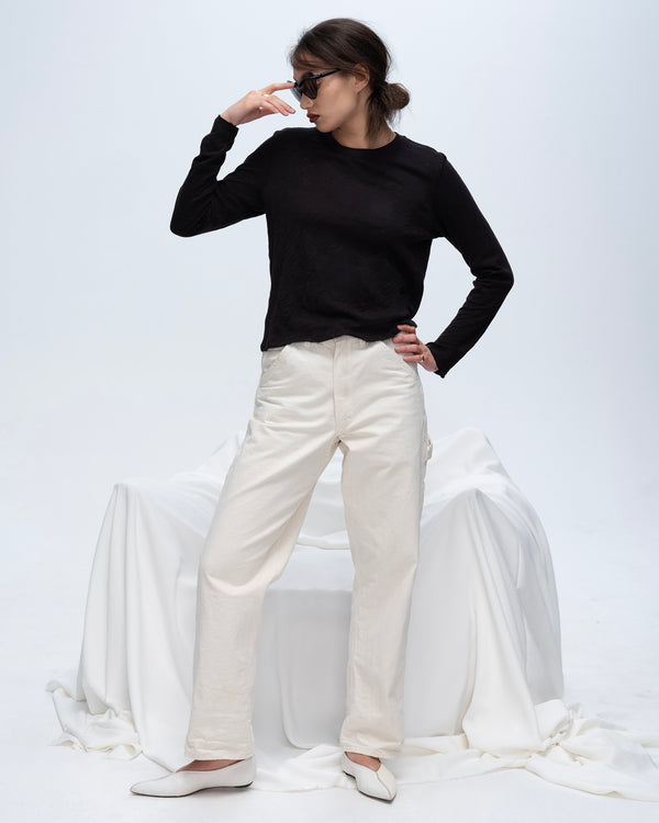 atm anthony thomas melillo SLUB JERSEY LONG SLEEVE DESTROYED WASH CROP TEE