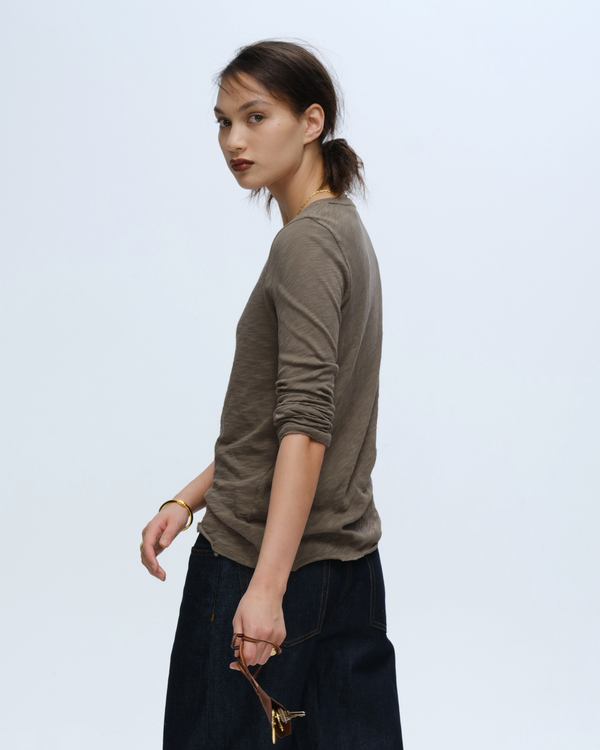 Atm Anthony Thomas Melillo SLUB JERSEY LONG SLEEVE DESTROYED WASH TEE