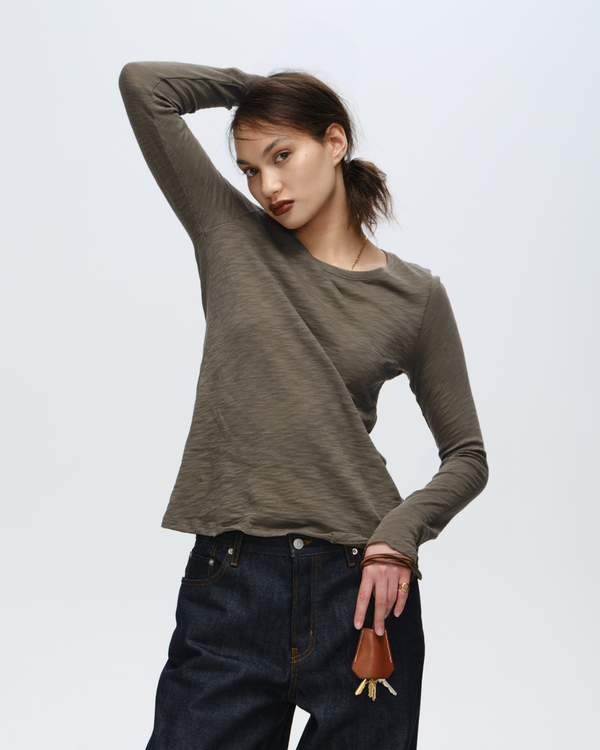 Atm Anthony Thomas Melillo SLUB JERSEY LONG SLEEVE DESTROYED WASH TEE